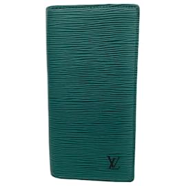 Louis Vuitton-Portefeuille Brazza Epi Monogram Eclipse Louis Vuitton Long Wallet-Marron,Vert