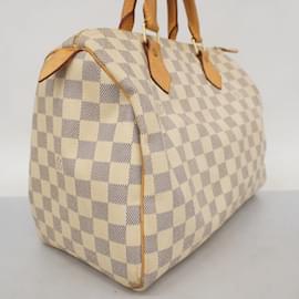 Louis Vuitton-Sac à main Louis Vuitton Damier Azur Speedy 30-Blanc