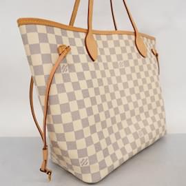 Louis Vuitton-Louis Vuitton Damier Azur Neverfull MM Tote Bag-White