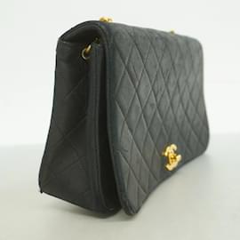 Chanel-Sac à épaule en agneau noir Chanel-Noir