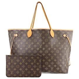 Louis Vuitton-Louis Vuitton Monogram Neverfull GM Tote Bag-Brown,Beige,Monogram
