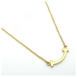 Tiffany & Co-Tiffany Necklace T Smile Mini in 18K Yellow Gold-Other