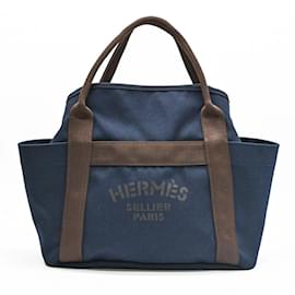 Hermès-Sac de Pansage Groom Hermès-Orange,Bleu Marine