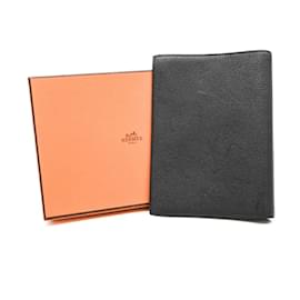 Hermès-Couverture de livre Hermes Agenda PM en cuir Epsom noir-Noir
