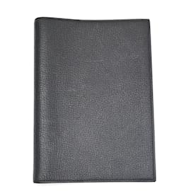 Hermès-Couverture de livre Hermes Agenda PM en cuir Epsom noir-Noir