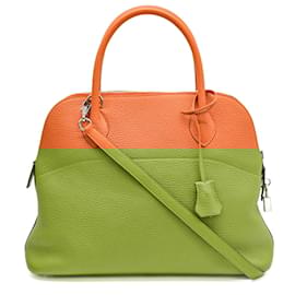 Hermès-Sac à main Hermes Bolide 31 en cuir Taurillon Clemence orange-Orange