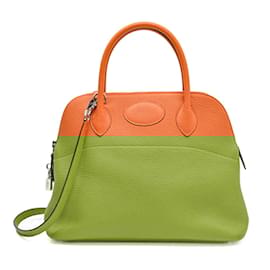Hermès-Sac à main Hermes Bolide 31 en cuir Taurillon Clemence orange-Orange