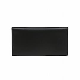 Balenciaga-Balenciaga Cash Vert Long Wallet-Black,White