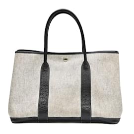 Hermès-Sac à main tote Hermes Garden 30-Marron,Noir