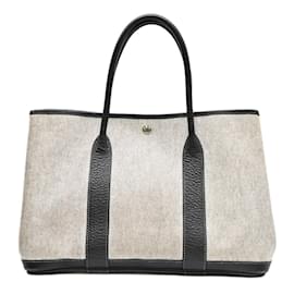Hermès-Sac à main tote Hermes Garden 30-Marron,Noir