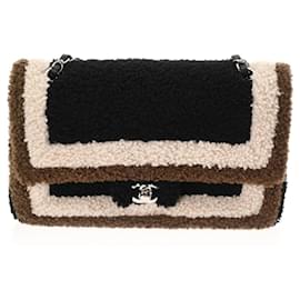 Chanel-Sac à épaule en chaîne Matelassé Chanel-Noir,Blanc,Kaki