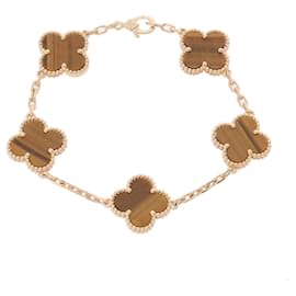 Van Cleef & Arpels-Bracelet Vintage Alhambra en œil de tigre de Van Cleef & Arpels-Doré