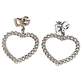 Wunderschöne DOLCE & GABBANA Ohrringe aus Stahl in Herzform Silber