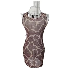 Robe mesh plein Sud Marron Beige Marron clair