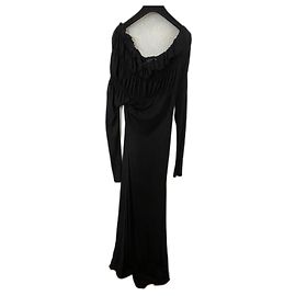 Yves Saint Laurent Black Bare Shoulder Dress Black