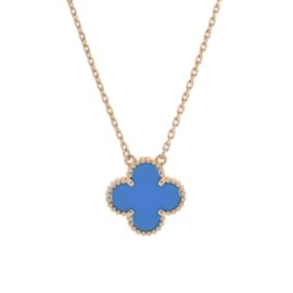 Van Cleef & Arpels-Collier Vintage Alhambra de Van Cleef & Arpels-Bleu,Doré