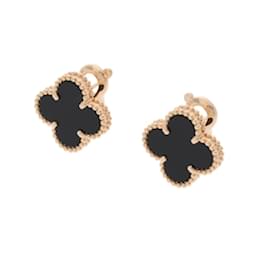 Van Cleef & Arpels-Boucles d'oreilles Vintage Alhambra Onyx de Van Cleef & Arpels-Doré