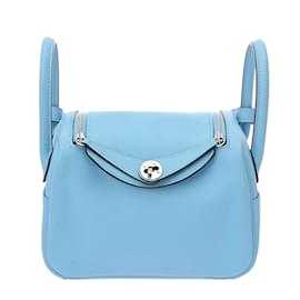 Hermès-Sac à bandoulière Hermes Lindy Mini 2 Celeste W Stamp-Bleu clair