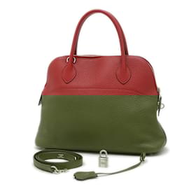 Hermès-Sac à main Hermes Bolide 31 en Rouge Vif-Rouge