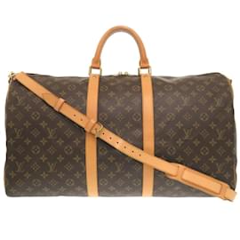 Louis Vuitton-Sac Boston Monogram Keepall Bandoulière 55 Louis Vuitton-Marron