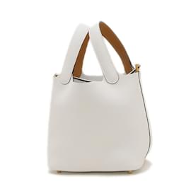 Hermès-Sac à main Hermes Picotin Lock PM 18-Blanc