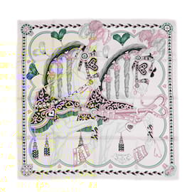 Hermès-Hermes Carre 90 Scarf in Cream and Gold-Golden,Cream
