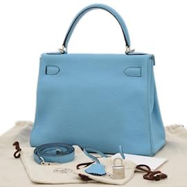 Hermès-Sac à main Hermes Kelly 28-Bleu