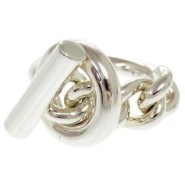 Hermès Hermes Croisette Silver 925 Band Ring Silvery