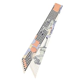 Hermès-Hermes Cavalier en Form Twilly Scarf-Beige