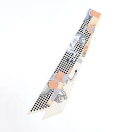 Hermès-Hermes Cavalier en Form Twilly Scarf-Beige