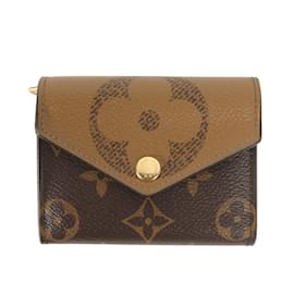 Louis Vuitton-Portefeuille Zoe Monogram Géant Rétro Louis Vuitton-Marron,Beige