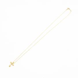 Tiffany & Co-Tiffany & Co. Yellow Gold Elsa Peretti Small Cross Pendant Necklace-Golden