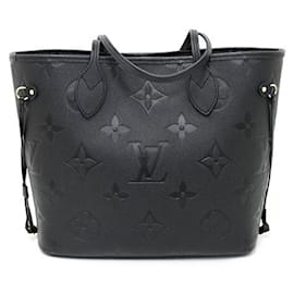 Louis Vuitton-Louis Vuitton Neverfull MM Monogram Empreinte Leather Tote Bag-Black
