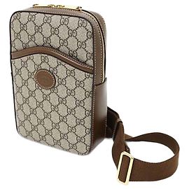 Bolsa Sling Gucci Interlocking G Marrom Bege