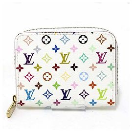 Estojo para Moedas Zippy Louis Vuitton Branco Multicor