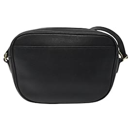 Autre Marque-Burberrys Shoulder Bag Leather Black Gold Auth BA1828-Black,Golden