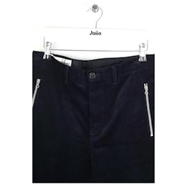 Golden Goose-Straight cotton pants-Blue