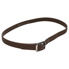 Cinturón CHANEL de cuero 30,7"" marrón CC Auth bs25810 Castaño