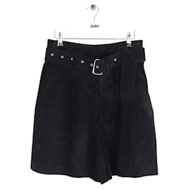 Isabel Marant-Leather Bermuda-Black