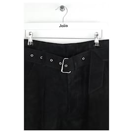 Isabel Marant-Leather Bermuda-Black