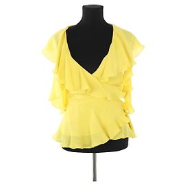 Elie Saab Top de seda amarelo Amarelo
