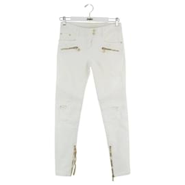 Balmain-Cotton slim jeans-White