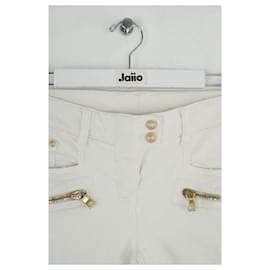 Balmain-Cotton slim jeans-White