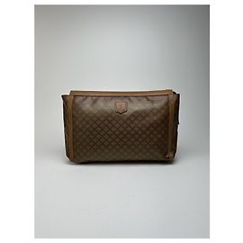 Céline Clutch de couro vintage Celine Triomphe marrom Marrom