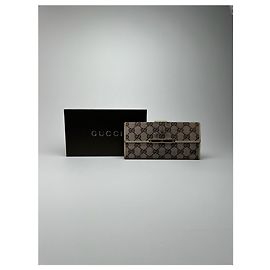 Vintage Gucci Monogram Leather wallet white beige White