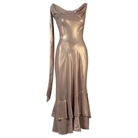 John Galliano-Liquid Light Dress-Golden