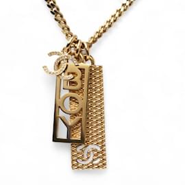 Chanel-Chanel Long Necklace Pendant BOY CHANEL-Golden