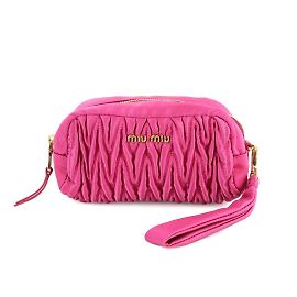 Necessaire de nylon matelassé rosa Miu Miu Rosa