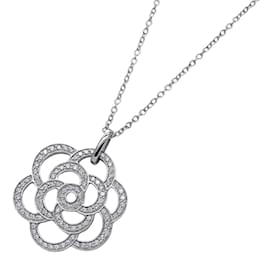 Chanel-Chanel White Gold Camellia Necklace-Golden