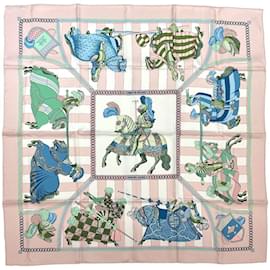 Hermès-Hermes Pink Silk Scarf-Pink